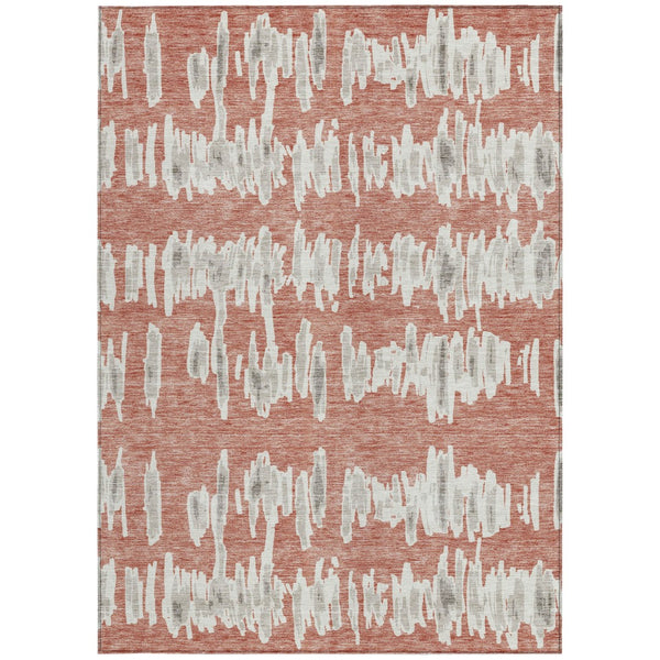 Homeroots 3' Stylish Black Ivory And Gray Striped Washable Area Rug For Indoor And Outdoor Versatility 8' X 10' Polyester 594061