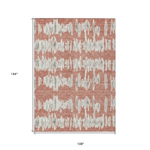 Homeroots 3' Stylish Black Ivory And Gray Striped Washable Area Rug For Indoor And Outdoor Versatility 9' X 12' Polyester 594062