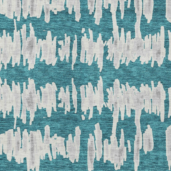 Homeroots 3' Stylish Black Ivory And Gray Striped Washable Area Rug For Indoor And Outdoor Versatility 5' X 8' Polyester 594065