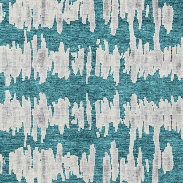 Homeroots 3' Stylish Black Ivory And Gray Striped Washable Area Rug For Indoor And Outdoor Versatility 9' X 12' Polyester 594068