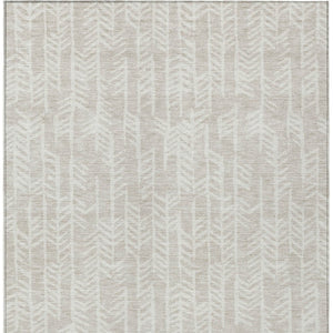 Homeroots 3' Beige And Ivory Tribal Washable Indoor Outdoor Area Rug - Durable, Stylish, Perfect For Any Space 5' X 8' Polyester 594071