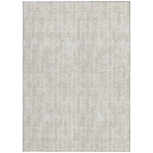 Homeroots 3' Beige And Ivory Tribal Washable Indoor Outdoor Area Rug - Durable, Stylish, Perfect For Any Space 9' X 12' Polyester 594074