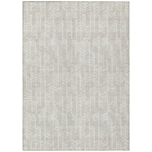 HomeRoots 9' Beige and Ivory Tribal Area Rug - Washable, Durable, Indoor-Outdoor Design for Any Space 9' X 12' 594074