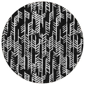 Homeroots 3' Beige And Ivory Tribal Washable Indoor Outdoor Area Rug - Durable, Stylish, Perfect For Any Space 8' Round Polyester 594078