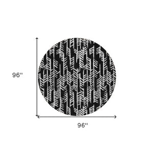 Homeroots 3' Beige And Ivory Tribal Washable Indoor Outdoor Area Rug - Durable, Stylish, Perfect For Any Space 8' Round Polyester 594078