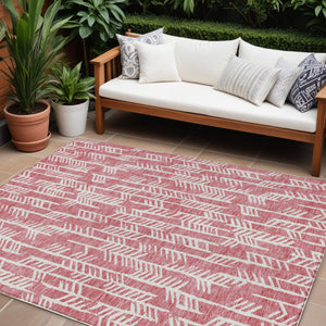 Homeroots 3' Beige And Ivory Tribal Washable Indoor Outdoor Area Rug - Durable, Stylish, Perfect For Any Space 10' X 14' Polyester 594087