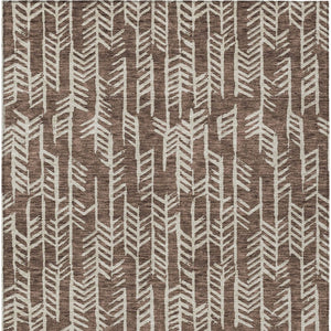 Homeroots 3' Beige And Ivory Tribal Washable Indoor Outdoor Area Rug - Durable, Stylish, Perfect For Any Space 3' X 5' Polyester 594088
