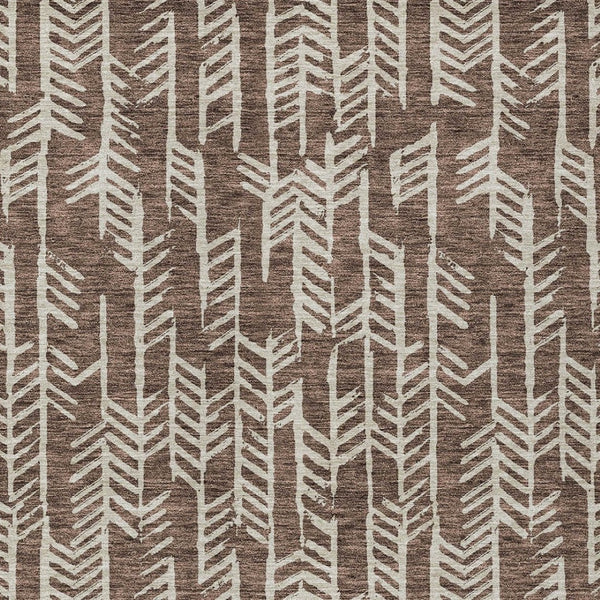 Homeroots 3' Beige And Ivory Tribal Washable Indoor Outdoor Area Rug - Durable, Stylish, Perfect For Any Space 8' X 10' Polyester 594091