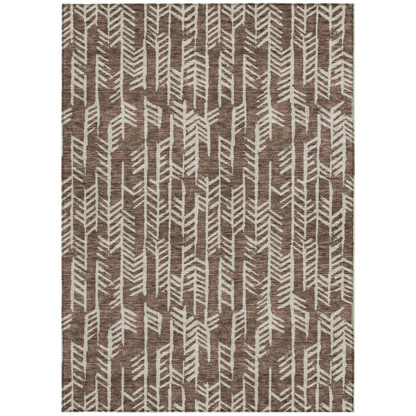 Homeroots 3' Beige And Ivory Tribal Washable Indoor Outdoor Area Rug - Durable, Stylish, Perfect For Any Space 9' X 12' Polyester 594092