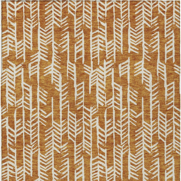 Homeroots 3' Beige And Ivory Tribal Washable Indoor Outdoor Area Rug - Durable, Stylish, Perfect For Any Space 5' X 8' Polyester 594095