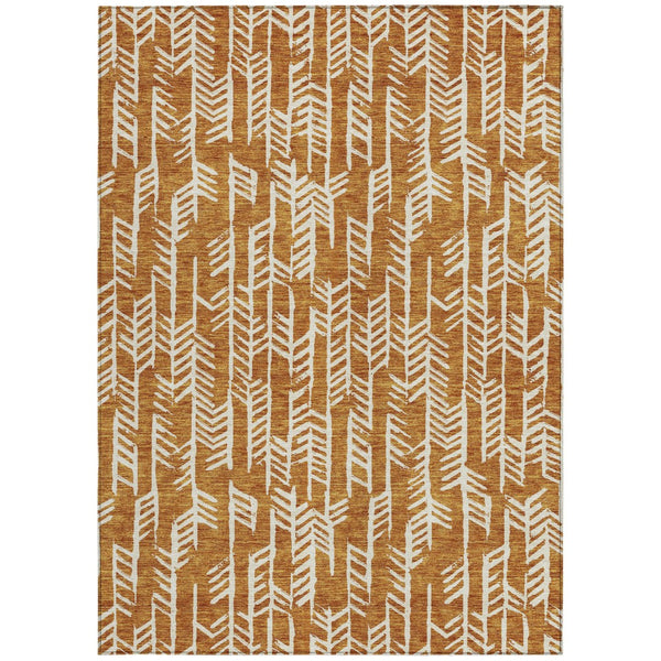 Homeroots 3' Beige And Ivory Tribal Washable Indoor Outdoor Area Rug - Durable, Stylish, Perfect For Any Space 9' X 12' Polyester 594098