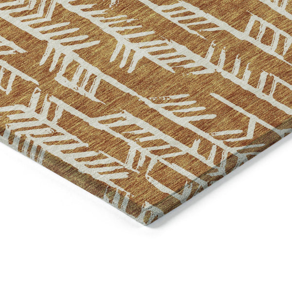 Homeroots 3' Beige And Ivory Tribal Washable Indoor Outdoor Area Rug - Durable, Stylish, Perfect For Any Space 9' X 12' Polyester 594098