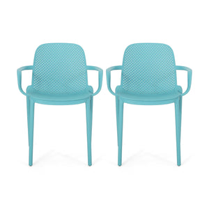 English Elm Christopher Knight Home® - GARDENIA Weather-Resistant Outdoor Dining Chair with Perforated Modern Design and Durable Polypropylene Frame Teal 33.5 L x 23.5 W x 23.5 H 68521.00T