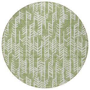 Homeroots 3' Beige And Ivory Tribal Washable Indoor Outdoor Area Rug - Durable, Stylish, Perfect For Any Space 8' Round Polyester 594102
