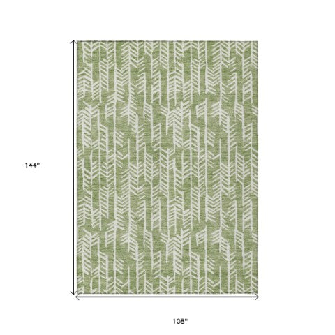 Homeroots 3' Beige And Ivory Tribal Washable Indoor Outdoor Area Rug - Durable, Stylish, Perfect For Any Space 9' X 12' Polyester 594104