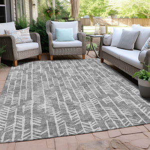 Homeroots 3' Beige And Ivory Tribal Washable Indoor Outdoor Area Rug - Durable, Stylish, Perfect For Any Space 3' X 5' Polyester 594106