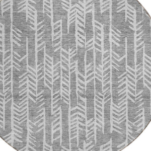 Homeroots 3' Beige And Ivory Tribal Washable Indoor Outdoor Area Rug - Durable, Stylish, Perfect For Any Space 8' Round Polyester 594108