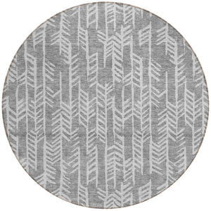 Homeroots 3' Beige And Ivory Tribal Washable Indoor Outdoor Area Rug - Durable, Stylish, Perfect For Any Space 8' Round Polyester 594108