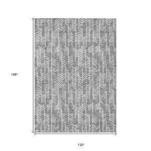 Homeroots 3' Beige And Ivory Tribal Washable Indoor Outdoor Area Rug - Durable, Stylish, Perfect For Any Space 10' X 14' Polyester 594111