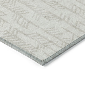 Homeroots 3' Beige And Ivory Tribal Washable Indoor Outdoor Area Rug - Durable, Stylish, Perfect For Any Space 3' X 5' Polyester 594112