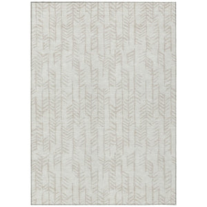 HomeRoots 9' Ivory and Beige Tribal Area Rug – Durable, Washable Design for Indoor and Outdoor Living Spaces 9' X 12' 594116