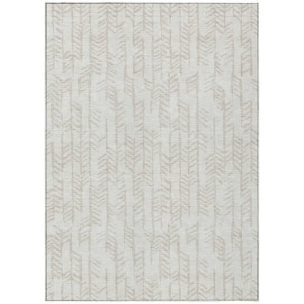 HomeRoots 9' Ivory and Beige Tribal Area Rug – Durable, Washable Design for Indoor and Outdoor Living Spaces 9' X 12' 594116