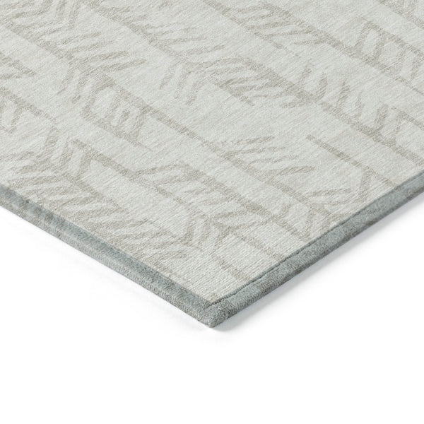 Homeroots 3' Beige And Ivory Tribal Washable Indoor Outdoor Area Rug - Durable, Stylish, Perfect For Any Space 9' X 12' Polyester 594116