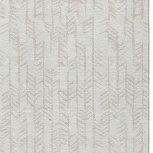 Homeroots 3' Beige And Ivory Tribal Washable Indoor Outdoor Area Rug - Durable, Stylish, Perfect For Any Space 9' X 12' Polyester 594116