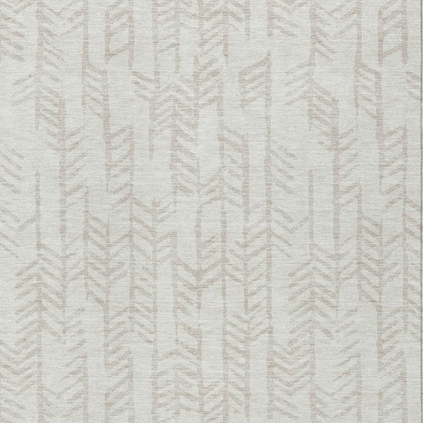 Homeroots 3' Beige And Ivory Tribal Washable Indoor Outdoor Area Rug - Durable, Stylish, Perfect For Any Space 10' X 14' Polyester 594117