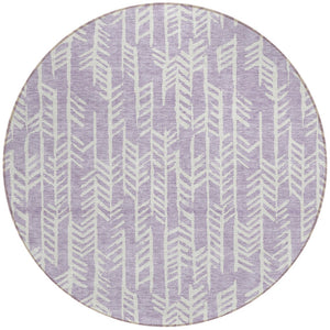 Homeroots 3' Beige And Ivory Tribal Washable Indoor Outdoor Area Rug - Durable, Stylish, Perfect For Any Space 8' Round Polyester 594120