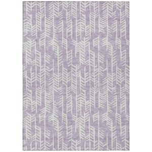 HomeRoots 9' Stylish Lavender and Ivory Tribal Area Rug - Durable, Washable, Indoor/Outdoor Versatility 9' X 12' 594122