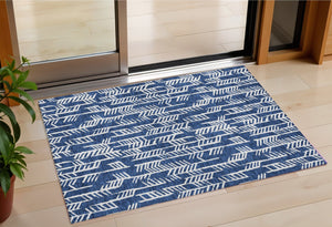 Homeroots 3' Beige And Ivory Tribal Washable Indoor Outdoor Area Rug - Durable, Stylish, Perfect For Any Space 3' X 5' Polyester 594124