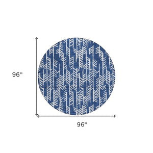 Homeroots 3' Beige And Ivory Tribal Washable Indoor Outdoor Area Rug - Durable, Stylish, Perfect For Any Space 8' Round Polyester 594126