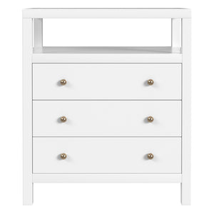 Butler Specialty Company Nora 27" Tall Nightstand With 3 Soft-close Drawers & Open Shelf For Storage White Mdf,Acacia Wood,Pine Wood,Plywood,Veneers 5941304-butler