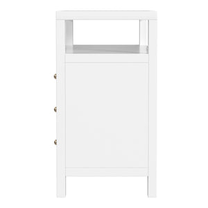 Butler Specialty Company Nora 27" Tall Nightstand With 3 Soft-close Drawers & Open Shelf For Storage White Mdf,Acacia Wood,Pine Wood,Plywood,Veneers 5941304-butler