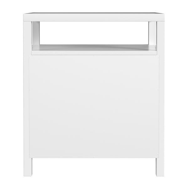 Butler Specialty Company Nora 27" Tall Nightstand With 3 Soft-close Drawers & Open Shelf For Storage White Mdf,Acacia Wood,Pine Wood,Plywood,Veneers 5941304-butler
