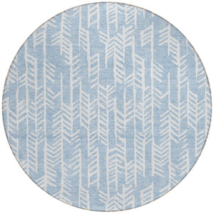 Homeroots 3' Beige And Ivory Tribal Washable Indoor Outdoor Area Rug - Durable, Stylish, Perfect For Any Space 8' Round Polyester 594132