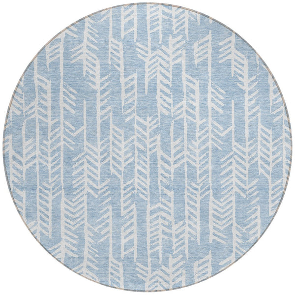 Homeroots 3' Beige And Ivory Tribal Washable Indoor Outdoor Area Rug - Durable, Stylish, Perfect For Any Space 8' Round Polyester 594132