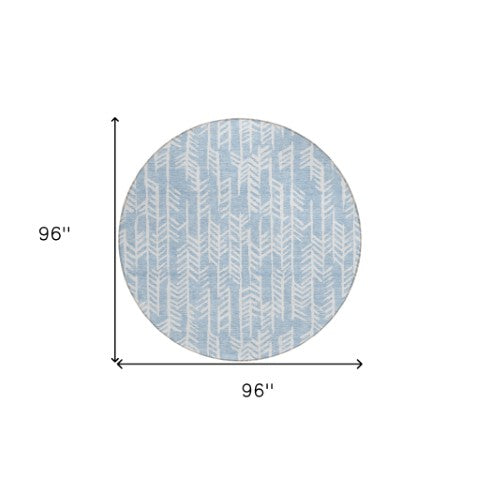 Homeroots 3' Beige And Ivory Tribal Washable Indoor Outdoor Area Rug - Durable, Stylish, Perfect For Any Space 8' Round Polyester 594132