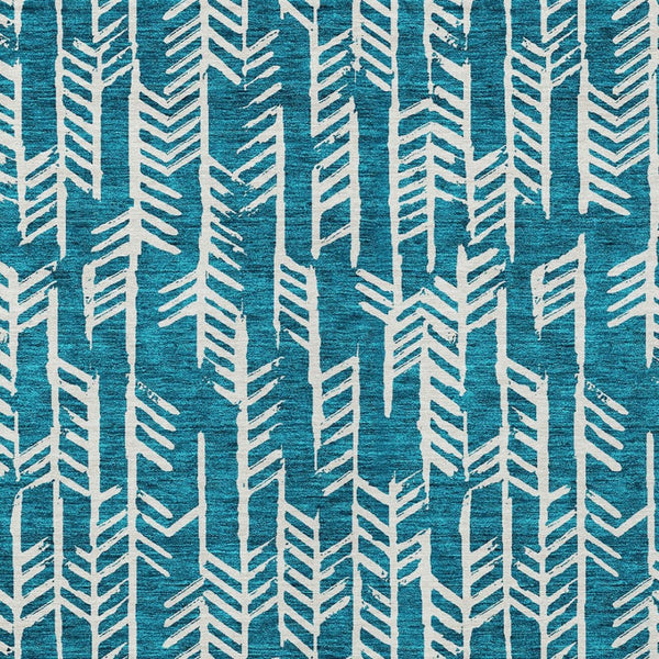 Homeroots 3' Beige And Ivory Tribal Washable Indoor Outdoor Area Rug - Durable, Stylish, Perfect For Any Space 8' X 10' Polyester 594139