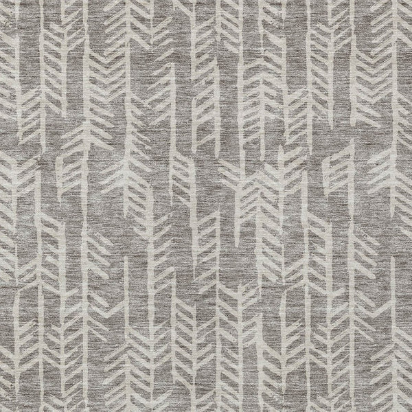 Homeroots 3' Beige And Ivory Tribal Washable Indoor Outdoor Area Rug - Durable, Stylish, Perfect For Any Space 5' X 8' Polyester 594143
