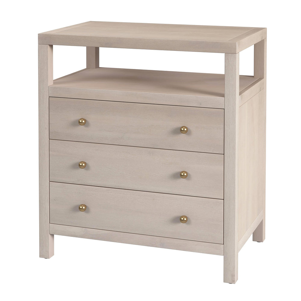 Butler Specialty Butler Nora 27" Modern Wood Nightstand With 3 Soft-close Drawers & Open Shelf, Taupe Elegance Taupe Mdf,Acacia Wood,Pine Wood,Plywood,Veneers 5941450-butler