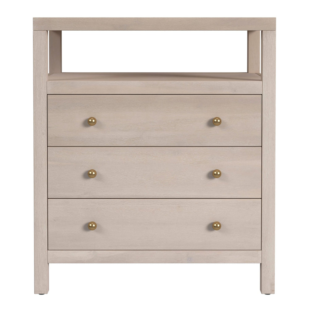 Butler Specialty Butler Nora 27" Modern Wood Nightstand With 3 Soft-close Drawers & Open Shelf, Taupe Elegance Taupe Mdf,Acacia Wood,Pine Wood,Plywood,Veneers 5941450-butler