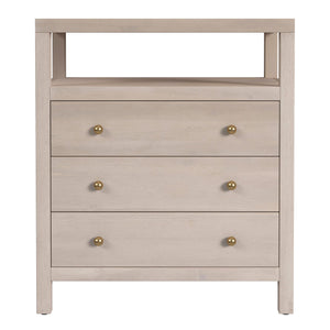 Butler Specialty Butler Nora 27" Modern Wood Nightstand With 3 Soft-close Drawers & Open Shelf, Taupe Elegance Taupe Mdf,Acacia Wood,Pine Wood,Plywood,Veneers 5941450-butler