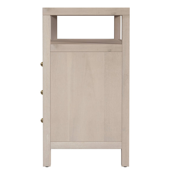Butler Specialty Butler Nora 27" Modern Wood Nightstand With 3 Soft-close Drawers & Open Shelf, Taupe Elegance Taupe Mdf,Acacia Wood,Pine Wood,Plywood,Veneers 5941450-butler