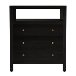 Butler Specialty Company Nora 27" Tall Nightstand With 3 Soft-close Drawers & Open Shelf For Storage Coffee Mdf,Acacia Wood,Pine Wood,Plywood,Veneers 5941451-butler
