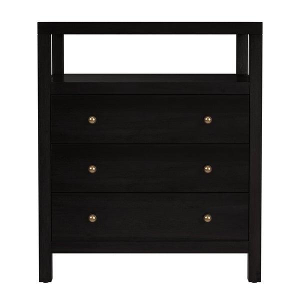 Butler Specialty Company Nora 27" Tall Nightstand With 3 Soft-close Drawers & Open Shelf For Storage Coffee Mdf,Acacia Wood,Pine Wood,Plywood,Veneers 5941451-butler