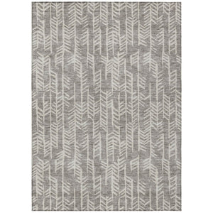 HomeRoots 9' Durable Taupe and Beige Tribal Area Rug for Indoor Outdoor Use - Washable, Stain Resistant, Versatile 9' X 12' 594146