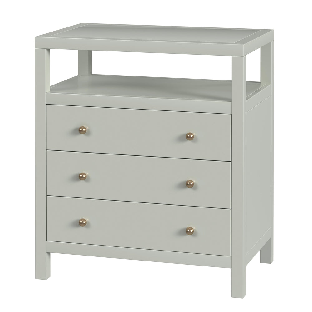 Butler Specialty Butler Nora 27" Tall Nightstand - Stylish 3 Drawer Wood Design With Open Shelf For Organized Spaces Sage Green Mdf,Acacia Wood,Pine Wood,Plywood,Veneers 5941480-butler