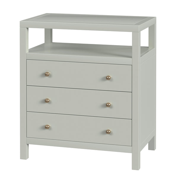Butler Specialty Butler Nora 27" Tall Nightstand - Stylish 3 Drawer Wood Design With Open Shelf For Organized Spaces Sage Green Mdf,Acacia Wood,Pine Wood,Plywood,Veneers 5941480-butler